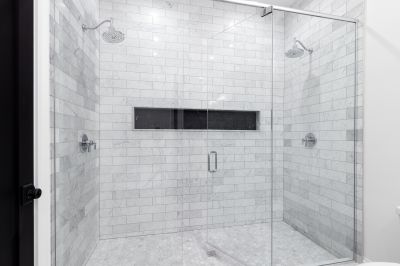 Marble Tile Accents in Shower Space